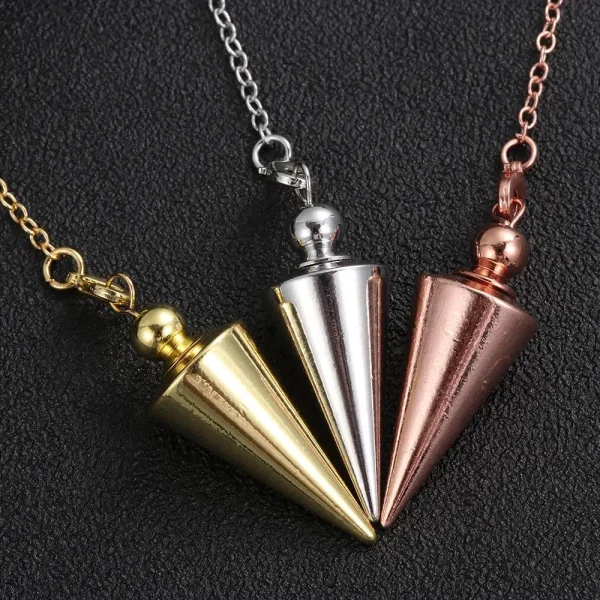 Metal Pendulum for Dowsing Divination Pendulos Spiral Small Cone Gold Color Copper Radiesthesia Pendulums Healing Pendule 2024