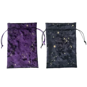 Velvet Star Moon Tarots Oracle Cards Storage Bag Runes Constellation Witch Divination Accessories Jewelry Dice Bag Board Game