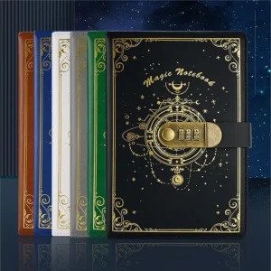 A5 Magic Notebook 200 Pages Vintage Code Book with Lock Diary Thick Durable Stationery Student Office Gifts School Supplies