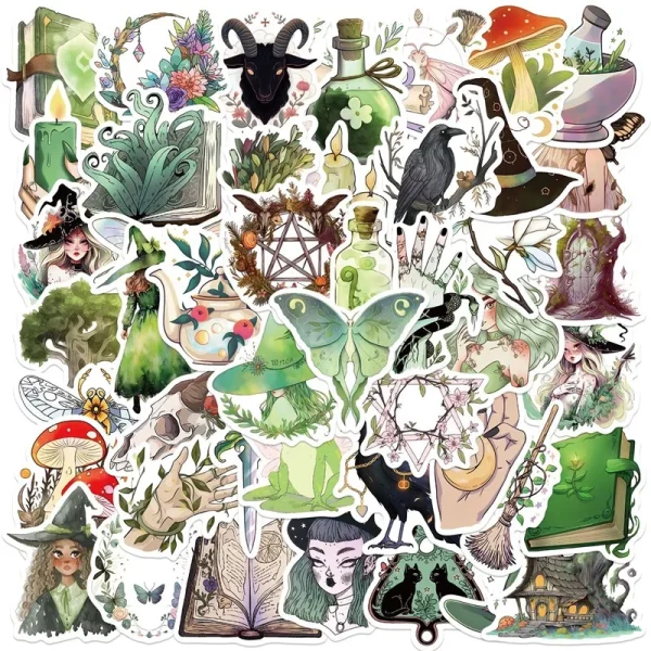 10/30/50PCS Kawaii Forest Witch Decoration Scrapbooking PVC Sticker Aesthetic Korean Stationery School Supplies for Kids