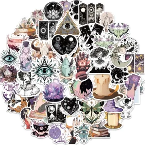 50PCS Witch INS Eyes Fantasy Style Stickers Vintage For DIY Kids Notebook Luggage Motorcycle Laptop Refrigerator Decal Toys