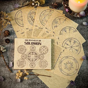 46 Pcs/Set Magic Page Writing Paper Solomon Seal Paper Solomon Pentacle Printed Writing Paper Blank Paper for Postcard Witchcraf