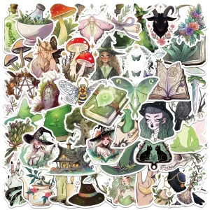 10/50Pcs Cute Forest Witch Magic World Stickers Aesthetic DIY Scrapbooking Skateboard Laptop Phone Fridge Car Decoration Sticker