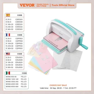 VEVOR 6/9in Manual Die Cutting Embossing Machine Mini Opening Scrapbooking Handmake Tools for DIY Art Craft Card Decorations