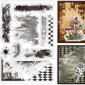 2024 New Retro Mark Background stamp Clear Stamps for Scrapbooking Transparent Silicone Rubber DIY Photo Album Decor