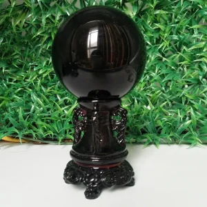 Natural Obsidian Crystal Ball Stone Sphere Home Room Decoration Diviner Circular Wedding Photography Healing Crystals